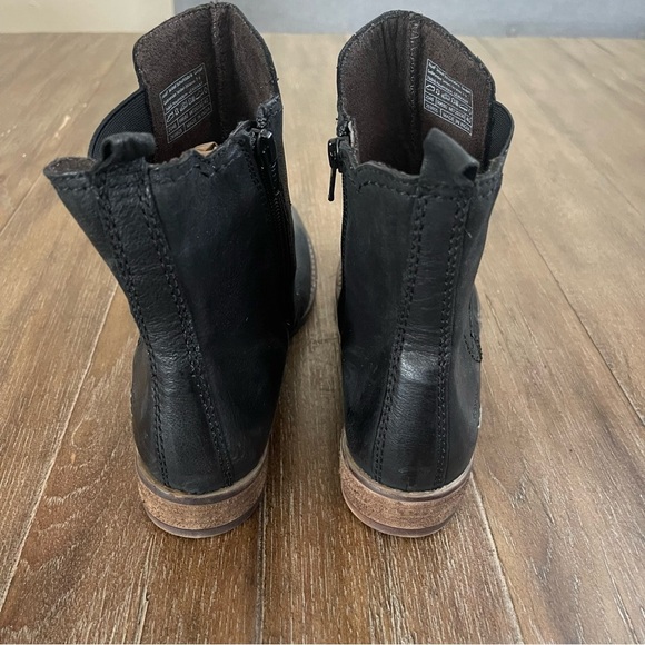 Josef Seibel Sienna 80 Black Leather Women's 9 Flat Ankle Boots Round Toe Riding - Picture 3 of 11